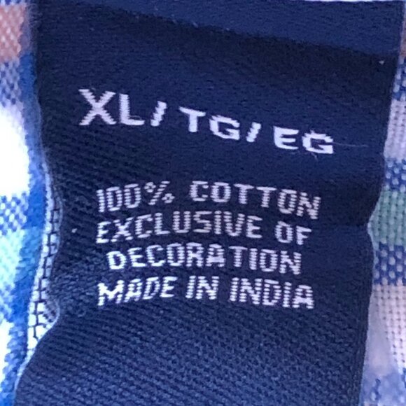 Chaps Men's Blue Plaid Cotton Shirt - Picture 7 of 9